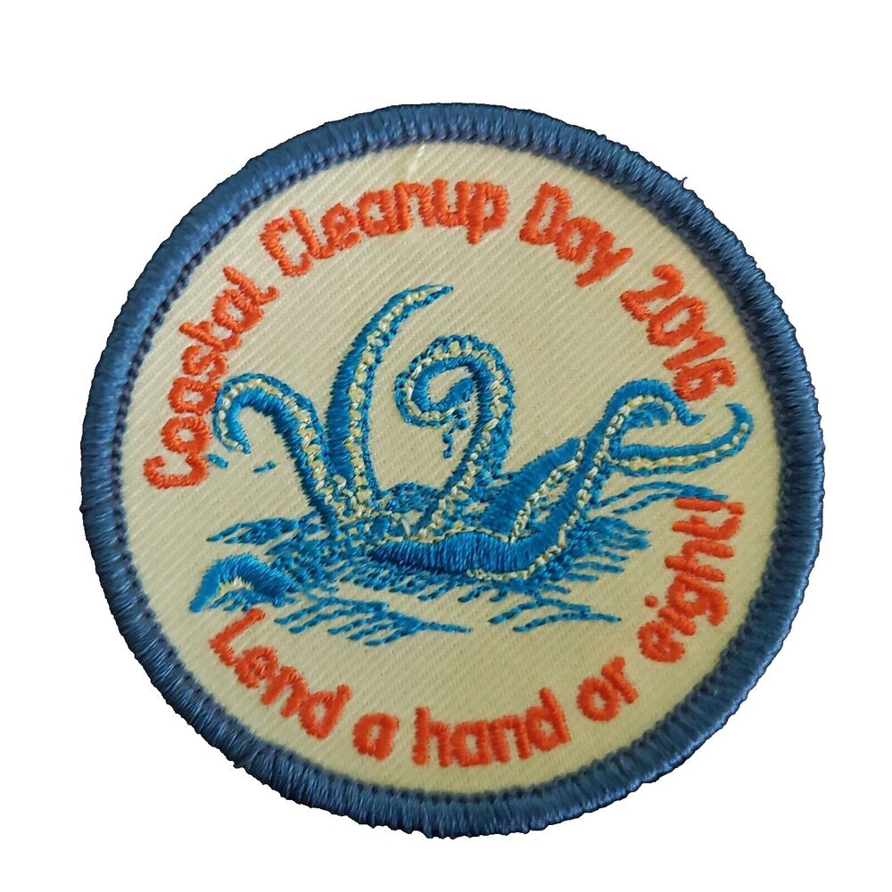 Coastal Cleanup Day 2016 Patch Lend A Hand Or Eight 2.5" Round Volunteer Badge